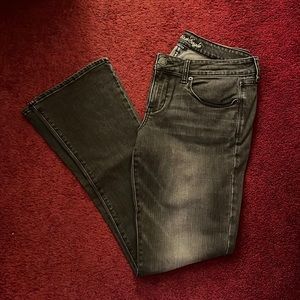 Dark gray flare jeans